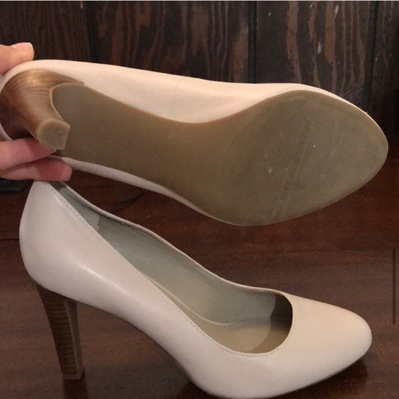 Franco Sarto Leather Caspian Pumps Cream Size 9 - Picture 7 of 12